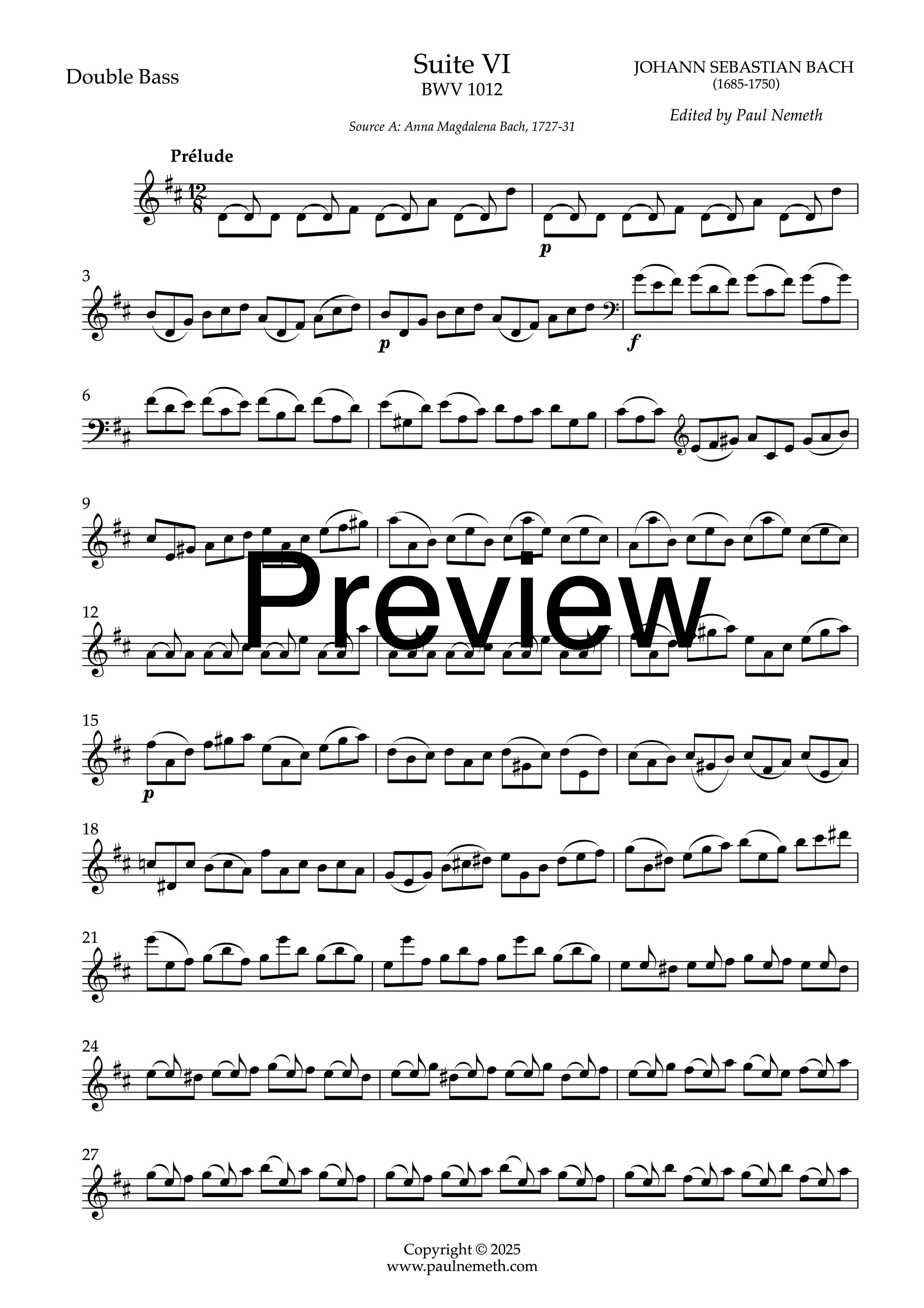 Scores for Sale — Paul Nemeth - Double Bass